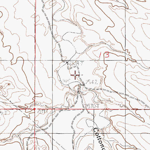 Topographic Map of 19N49E13CACD02 Well, MT