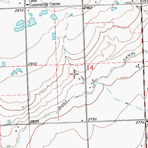 Topographic Map of 19N20W14CDD_01 Well, MT