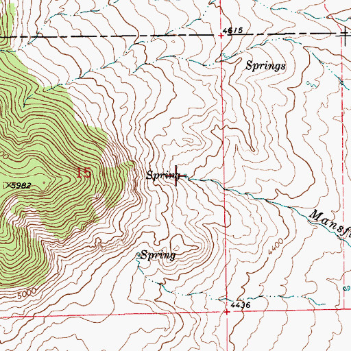 Topographic Map of 19N10E15DA__01 Spring, MT