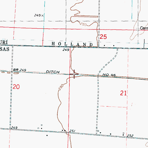 Topographic Map of Ditch Number 46, AR
