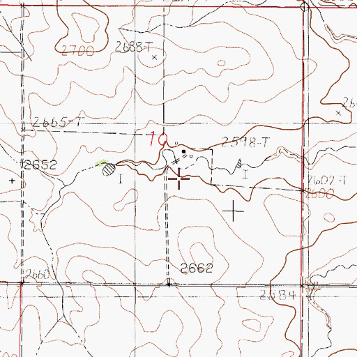Topographic Map of 19N47E10DBBD01 Well, MT