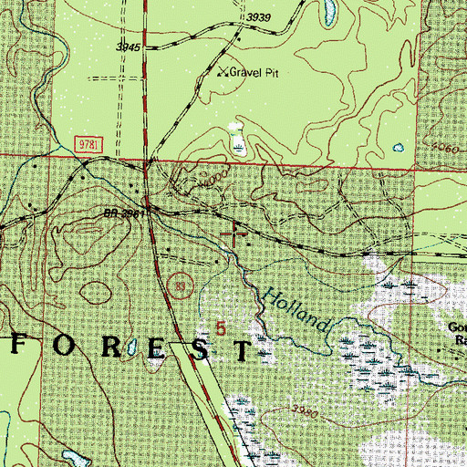 Topographic Map of 19N16W05ABCC01 Well, MT