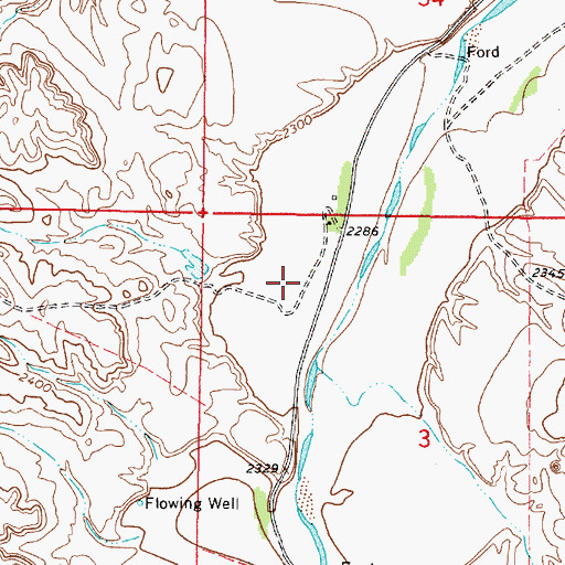 Topographic Map of 19N42E03BB__01 Well, MT