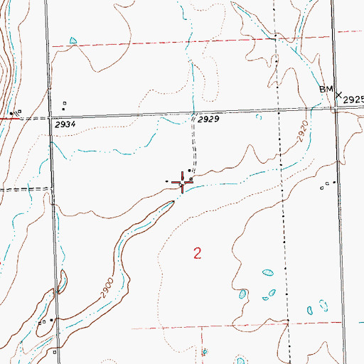 Topographic Map of 19N21W02BAD_01 Well, MT