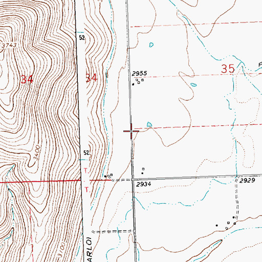Topographic Map of 20N21W35CCB_01 Well, MT