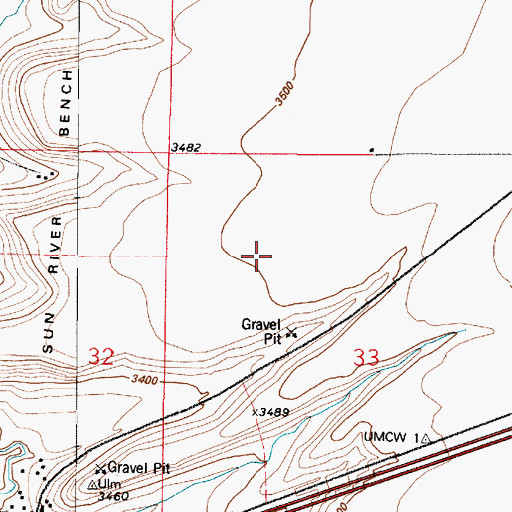 Topographic Map of 20N02E33B___02 Well, MT