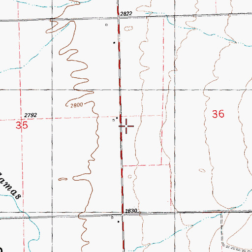 Topographic Map of 20N24W36CBB_01 Well, MT
