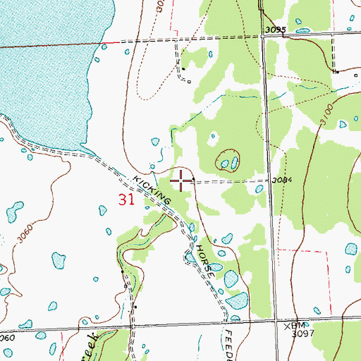Topographic Map of 20N19W31ACD_01 Well, MT