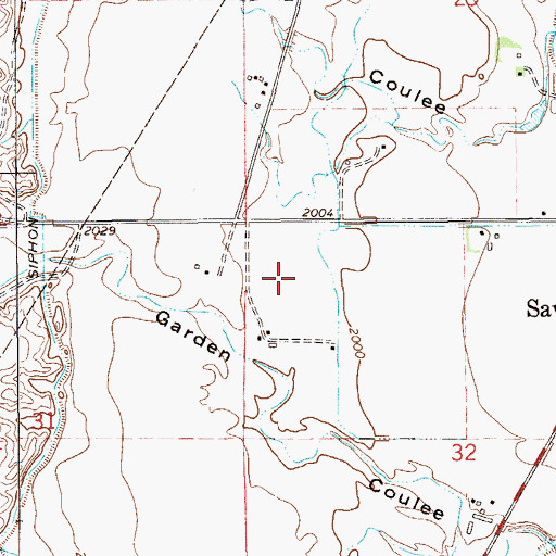 Topographic Map of 20N58E32AD__01 Well, MT