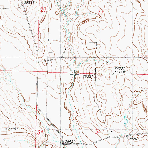 Topographic Map of 20N36E27CCA_01 Well, MT