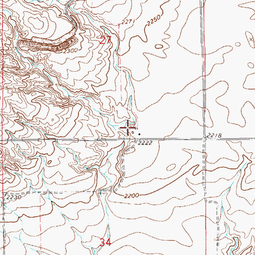 Topographic Map of 20N57E27DCDC01 Well, MT