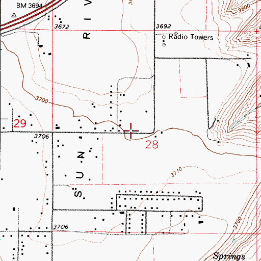 Topographic Map of 20N03E28BDDC01 Well, MT