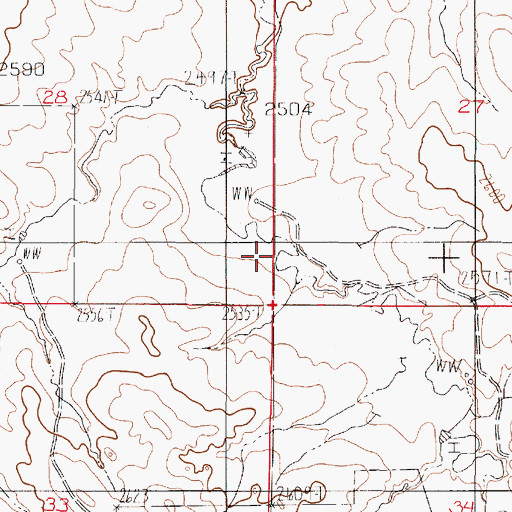 Topographic Map of 20N50E28DDDD01 Well, MT
