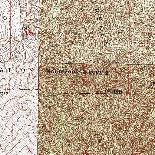 Topographic Map of Montezuma Sleeping, AZ