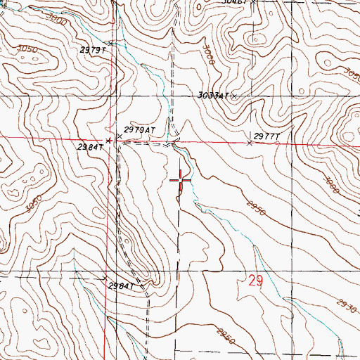 Topographic Map of 20N35E29BBA_01 Well, MT