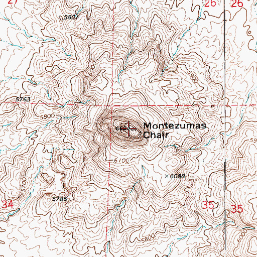 Topographic Map of Montezumas Chair, AZ