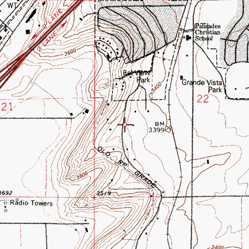 Topographic Map of 20N03E22CBDA01 Well, MT