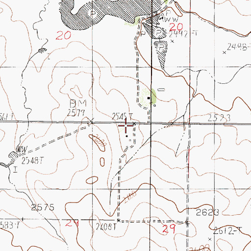 Topographic Map of 20N47E29ABAA01 Well, MT