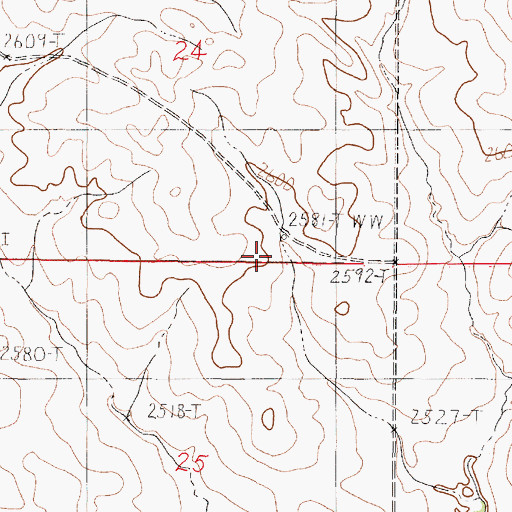 Topographic Map of 20N47E24DCD_01 Well, MT