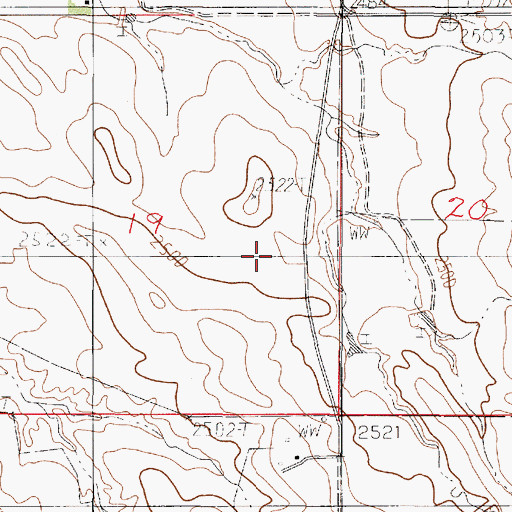 Topographic Map of 20N50E19DACB01 Well, MT