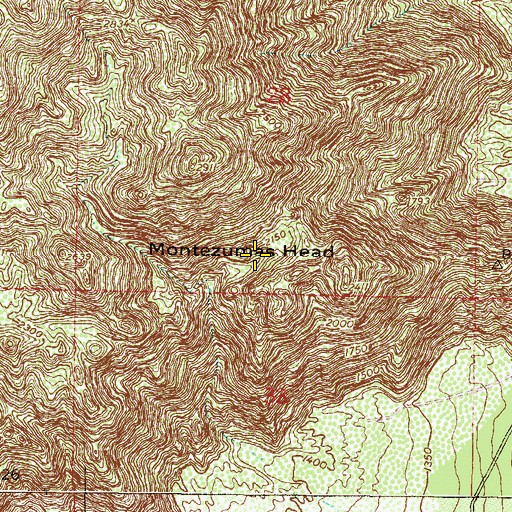 Topographic Map of Montezumas Head, AZ