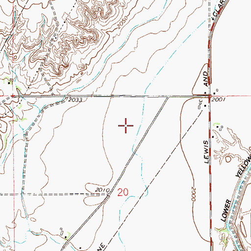 Topographic Map of 20N58E20AA__01 Well, MT