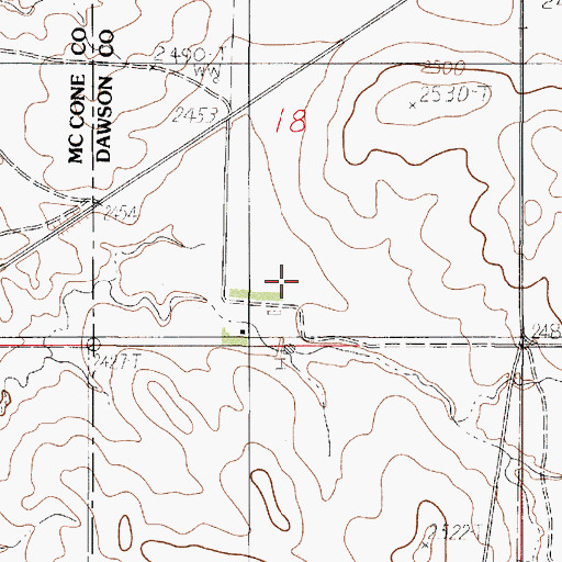 Topographic Map of 20N50E18CDDA01 Well, MT