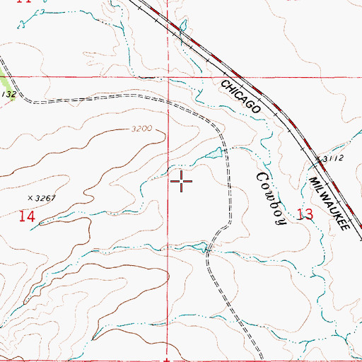 Topographic Map of 20N12E13BCDB01 Well, MT