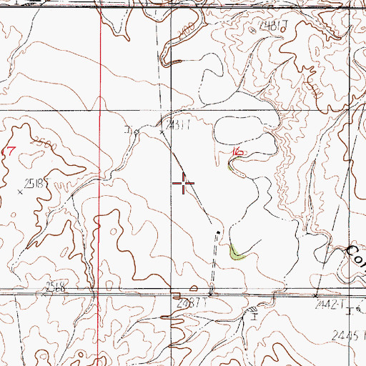 Topographic Map of 20N50E16CACB01 Well, MT