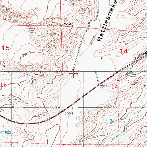 Topographic Map of 20N06E14BCA_01 Well, MT