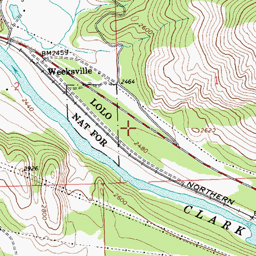 Topographic Map of 20N27W01CBCD01 Well, MT