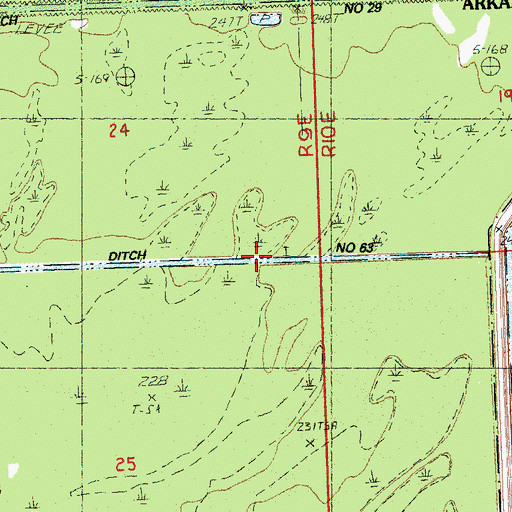 Topographic Map of Ditch Number 63, AR