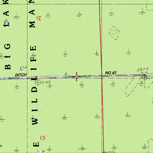 Topographic Map of Ditch Number 67, AR