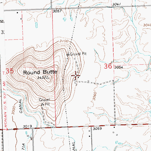 Topographic Map of 21N21W36CBA_01 Well, MT