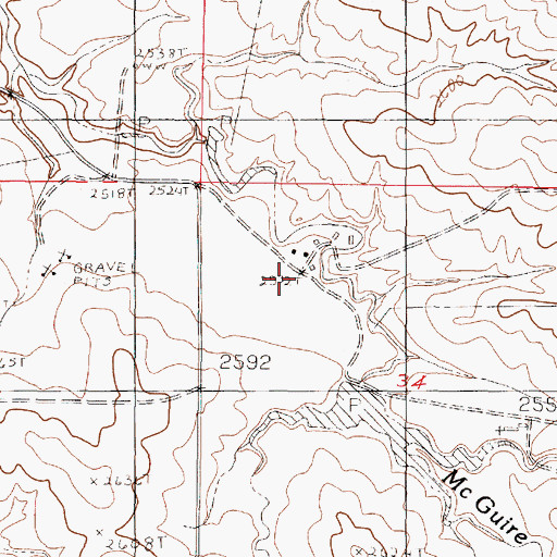 Topographic Map of 21N45E34BBDA02 Well, MT
