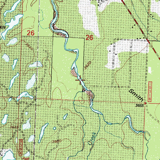 Topographic Map of 21N17W26DCBC01 Well, MT