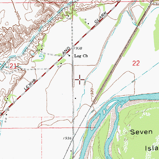 Topographic Map of 21N58E22CB__01 Well, MT
