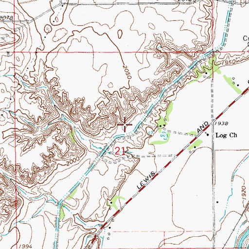 Topographic Map of 21N58E21AC__01 Well, MT