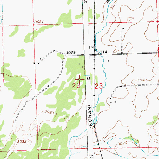 Topographic Map of 21N20W23BDD_01 Well, MT