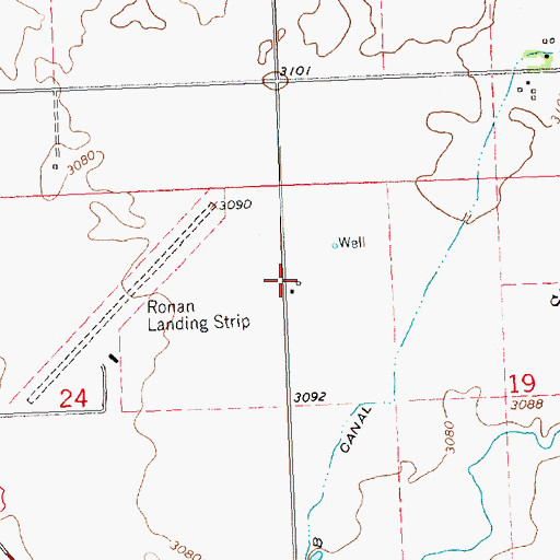Topographic Map of 21N19W19BCB_01 Well, MT