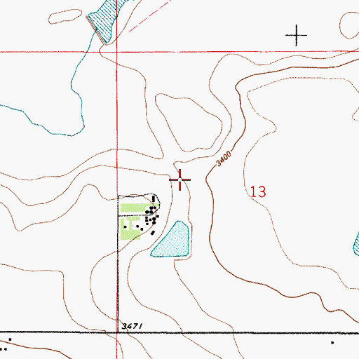 Topographic Map of 21N02E13BDCD01 Well, MT