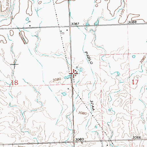 Topographic Map of 21N20W17BCC_01 Well, MT