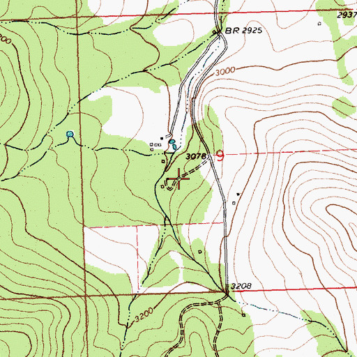 Topographic Map of 21N24W09CABC01 Well, MT
