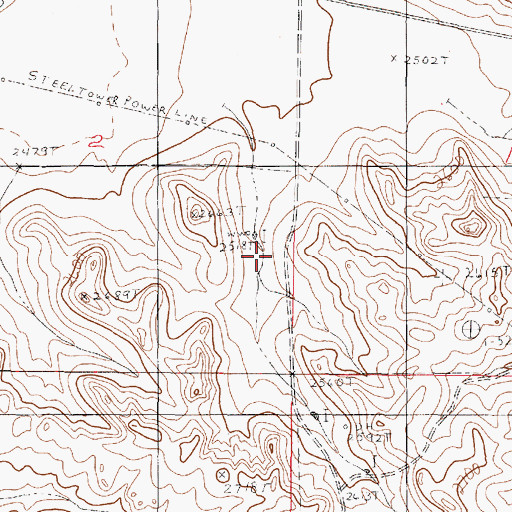 Topographic Map of 21N45E02DADB01 Well, MT