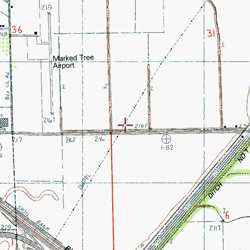 Topographic Map of Ditch Number 87, AR
