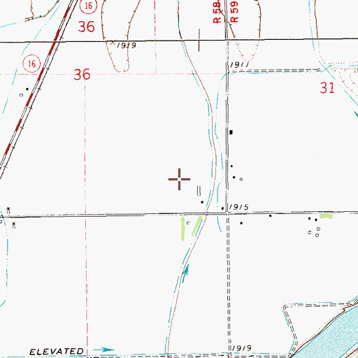 Topographic Map of 22N58E36DD__01 Well, MT