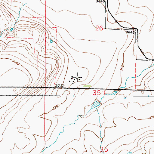 Topographic Map of 22N03E26CDCB01 Well, MT