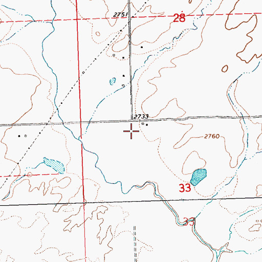 Topographic Map of 22N23W33BAB_01 Well, MT