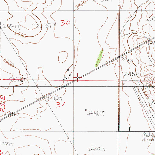 Topographic Map of 22N52E30DCCD01 Well, MT