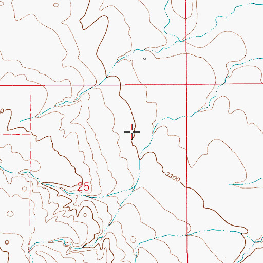 Topographic Map of 22N08E25AACC02 Well, MT